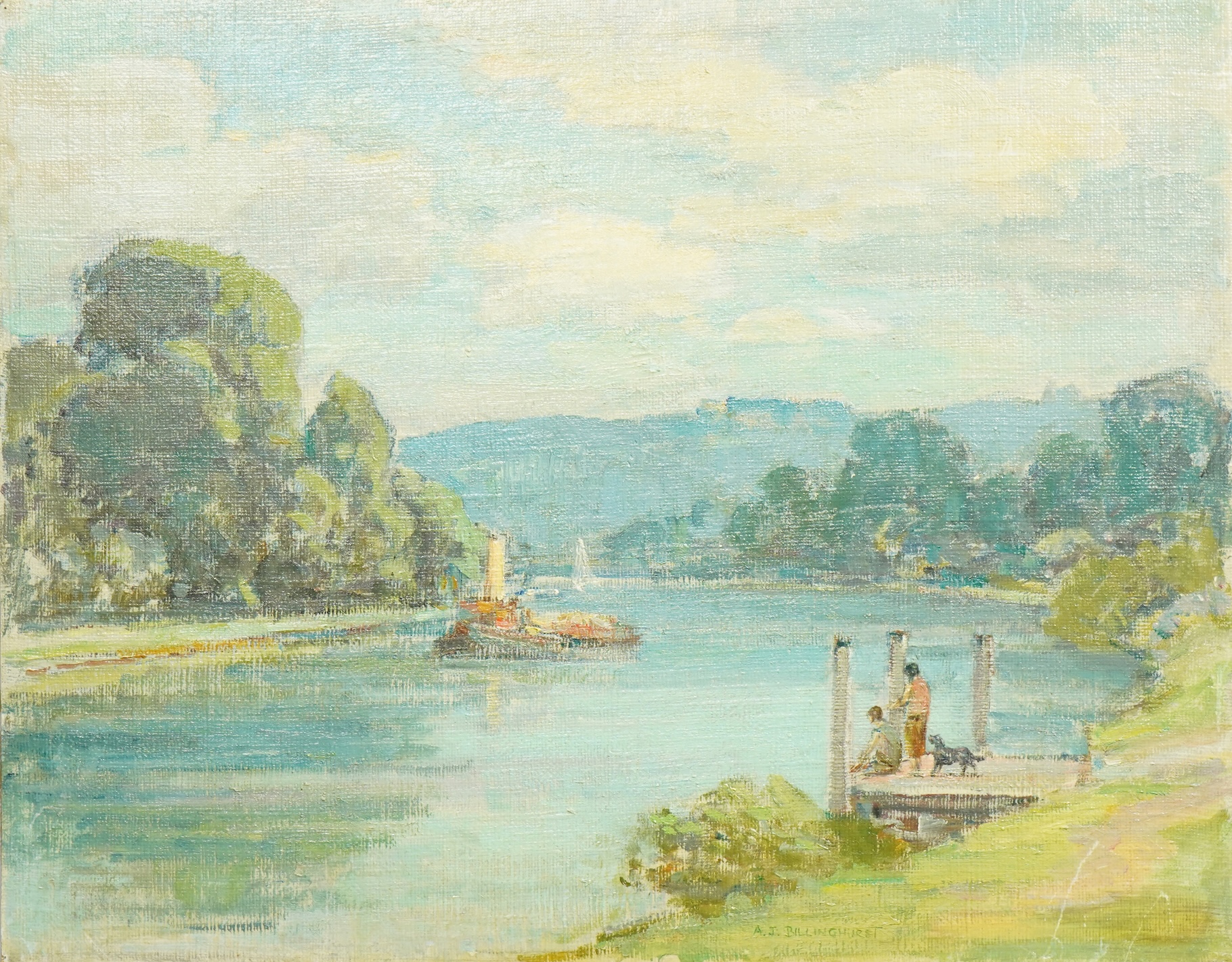 Alfred John Billinghurst (English, 1880-1963), 'The Thames near Richmond', oil on canvas, 43 x 54.5cm